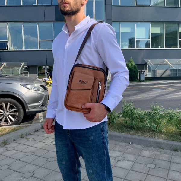 Мужская сумка-мессенджер через плечо Polo LingShi (отделение для смартфона)